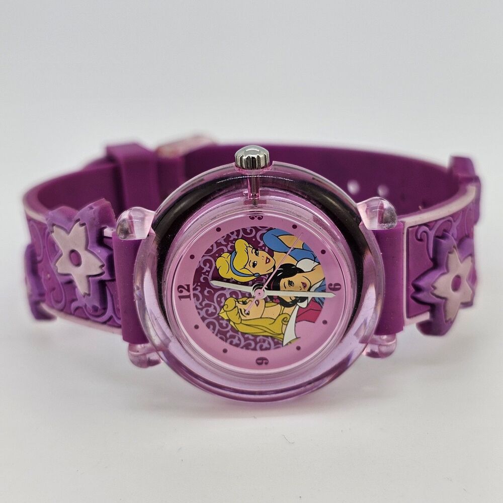 Disney Girl's Watch 30MM Purple Dial Purple Plastic Bands New Battery